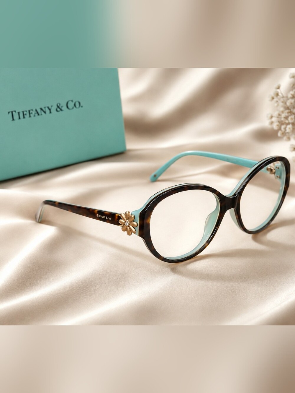 Tiffany&Co Womans Brown Tortoise Gold Daisy Flower TF4068B Prescription Glasses